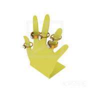Expositor Anéis Mão Acrílico Amarelo